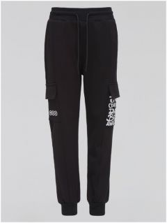 Школьные брюки джоггеры  WBR, демисезон/зима, спортивный стиль, карманы, манжеты, размер 66-013 (152см), черный
