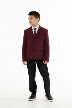 Школьный пиджак Инфанта, размер 128/64, бордовый