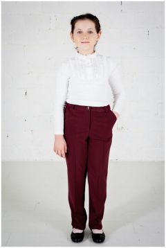 Школьные брюки  Инфанта, повседневный стиль, размер 122/60, бордовый