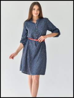 Платье-рубашка Batist-Ivanovo, вискоза, повседневное, полуприлегающее, до колена, размер 48, синий