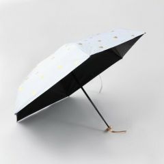 Мини-зонт механика, 3 сложения, белый