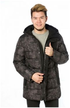 Куртка KASADUN зимняя, силуэт прямой, внутренний карман, карманы, несъемный капюшон, размер 48, черный