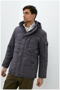 Куртка Baon, мужская, демисезон/зима, подкладка, капюшон, карманы, манжеты, размер 50, серый