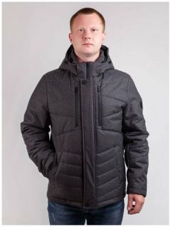 куртка Naviator демисезонная, силуэт прямой, ветрозащитная, утепленная, внутренний карман, карманы, капюшон, размер (48)182-96-80, серый