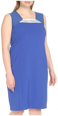 Платье Martina Roversi, гипюр, вечернее, полуприлегающее, миди, размер 48, синий