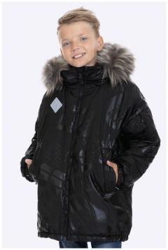 Куртка Шалуны зимняя, удлиненная, размер 40, 164, черный