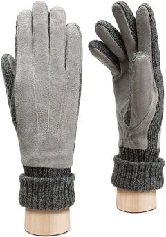 Перчатки Modo Gru зимние, натуральная замша, утепленные, подкладка, размер L, серый