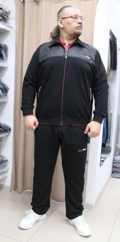 Костюм Ramon Miele, олимпийка и брюки, свободный силуэт, карманы, размер 3XL(62-64), черный