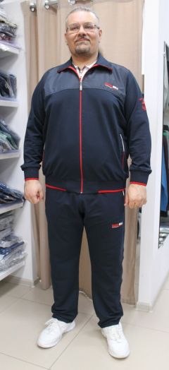 Костюм Ramon Miele, олимпийка и брюки, свободный силуэт, карманы, размер 3XL(62-64), синий