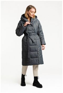 Пальто женское утепленное DREAMWHITE В069-11-43, размер 46, цвет серый Grey 1010