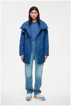 Куртка  SHI-SHI, демисезон/зима, силуэт свободный, пояс/ремень, водонепроницаемая, размер 44, синий