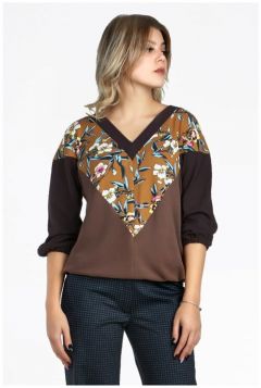 Блуза  SettyS Collection, повседневный стиль, размер 44, коричневый