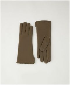 Перчатки Askent, демисезон/зима, натуральная кожа, размер 6.5, хаки