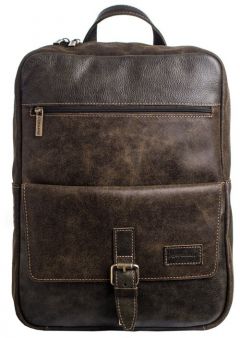 Рюкзак Igermann, натуральная кожа, вмещает А4, внутренний карман, складной, хаки
