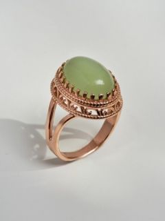 Кольцо Shine & Beauty, нефрит, размер 17, зеленый, золотой