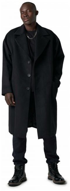 Пальто ZNWR демисезонное, силуэт прямой, удлиненное, карманы, подкладка, размер XS, черный