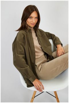 Блуза  Baon, повседневный стиль, прямой силуэт, длинный рукав, манжеты, карманы, однотонная, размер 46, серый