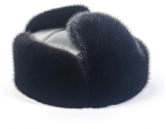 Шапка ушанка  Ушанка норковая, размер 56, черный