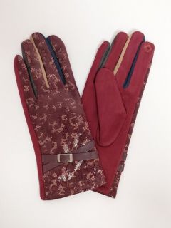 Перчатки  демисезонные, размер 7,5, бордовый