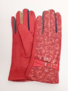 Перчатки  демисезонные, размер 7,5, красный