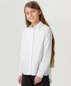 Школьная рубашка Button Blue, размер 122, белый