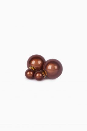 Серьги-пусеты NARA жемчужные коричневого цвета (One Size)