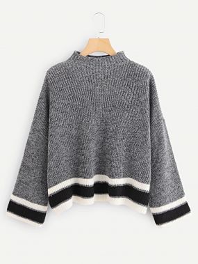 Полосатый манжета и махровый свитер