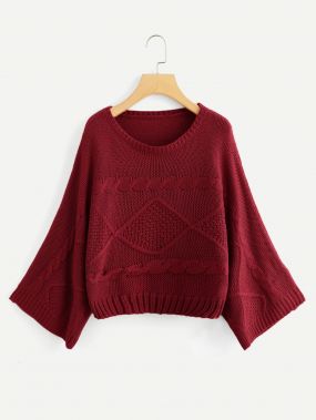 Плюс размеры твердый вязанный свитер