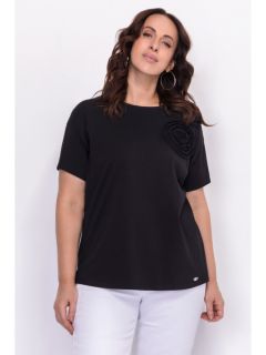 Майки, футболки Черный свитшот с объемным декором 3212