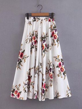 Расклешенная юбка с цветочным принтом