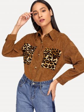 Леопардовая блуза с кулиской