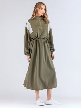 Платье с застёжкой молния и басоном эластичным