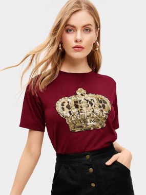 Леопардовая футболка с блестками