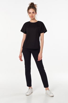 Черная базовая блуза футболка