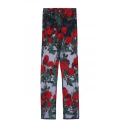 Прозрачные брюки с цветочной вышивкой Adam Selman