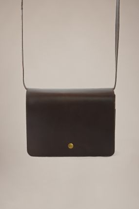Сумка Черешня квадратной формы коричневый пулл ап (One Size)