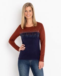 Пуловер, р. 56, цвет сине-коричневый