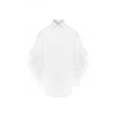Рубашка с отделкой перьями Valentino