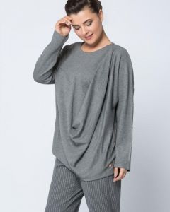 Пуловер, р. 56, цвет серый меланж