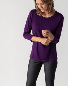 Пуловер, р. 60, цвет темно-фиолетовый