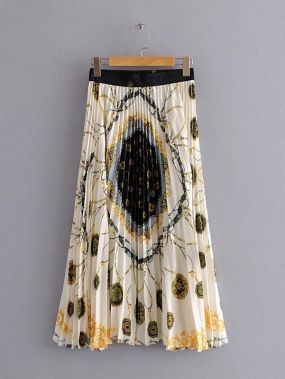 Плиссированная юбка с графическим принтом