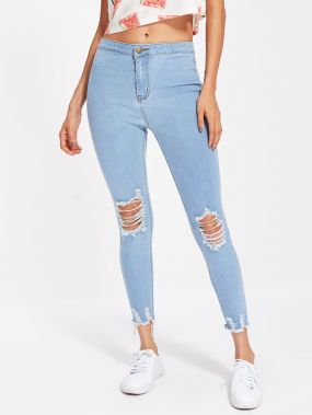 Модные джинсы с разрезами
