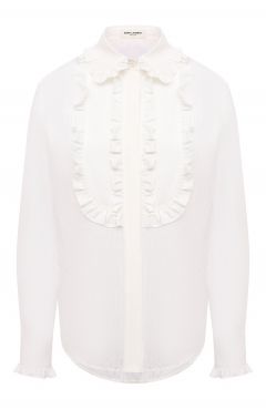 Блузка из хлопка и шелка Saint Laurent