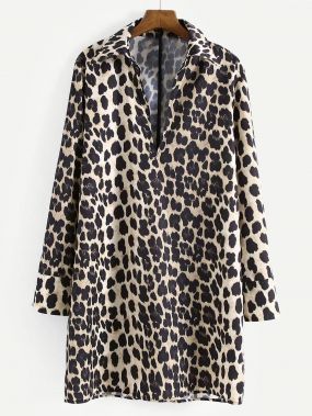 Леопардовое платье-рубашки