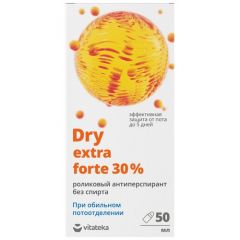 Vitateka Антиперспирант Dry extra forte 30% без спирта, ролик, 50 мл