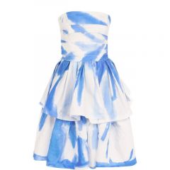 Хлопковое мини-платье с оборками и принтом Ralph Lauren