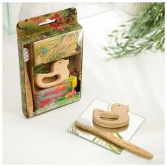 Набор Прелесть : бамбуковая зубная щетка, деревянная игрушка