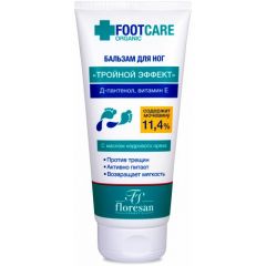 Floresan Organic foot care Бальзам для ног Тройной эффект, 150 мл, 250 г, 1 уп.