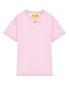 Розовая футболка с логотипом Off-White детская