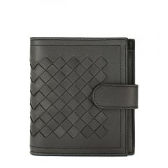 Кожаный кошелек с плетением intrecciato на кнопке Bottega Veneta